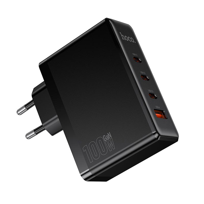 Адаптер мережевий HOCO Vigoroso charger N85 |3C/1A, 100W/3A, PD/QC| black (6942007681629) Чорний на малюнкі №8
