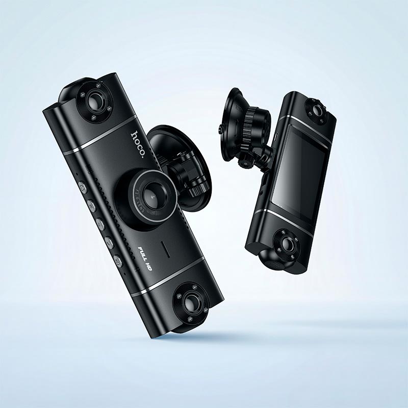 Відеореєстратор HOCO 360° driving recorder (4-lens) DV17 |3 IPS, 1080p/30fps+3x480p/30fps, Wi-Fi, TF 128GB| black (6942007685030) Чорний на малюнкі №5