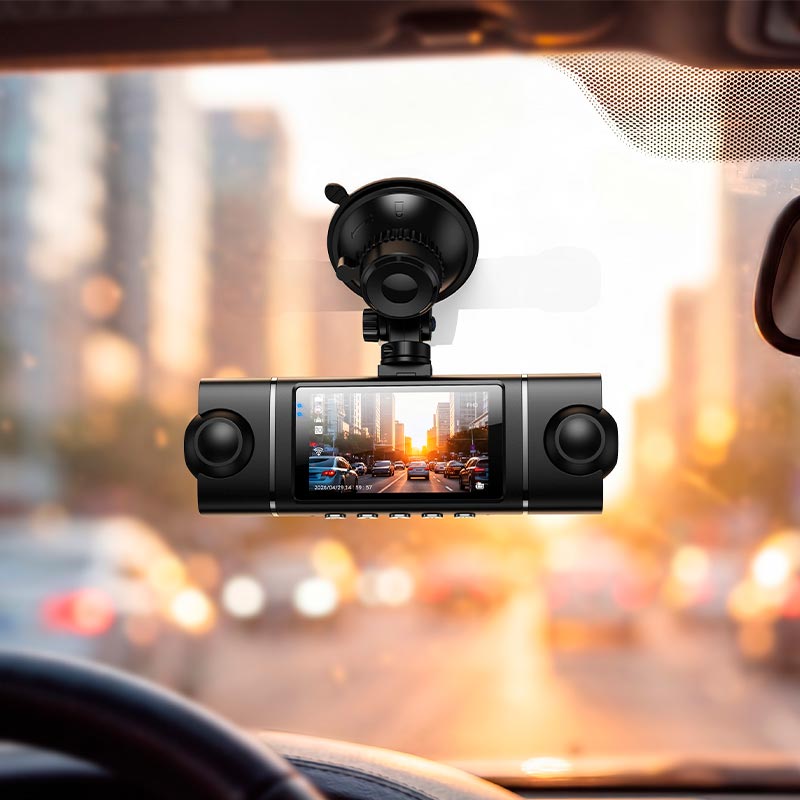 Відеореєстратор HOCO 360° driving recorder (4-lens) DV17 |3 IPS, 1080p/30fps+3x480p/30fps, Wi-Fi, TF 128GB| black (6942007685030) Чорний на малюнкі №6
