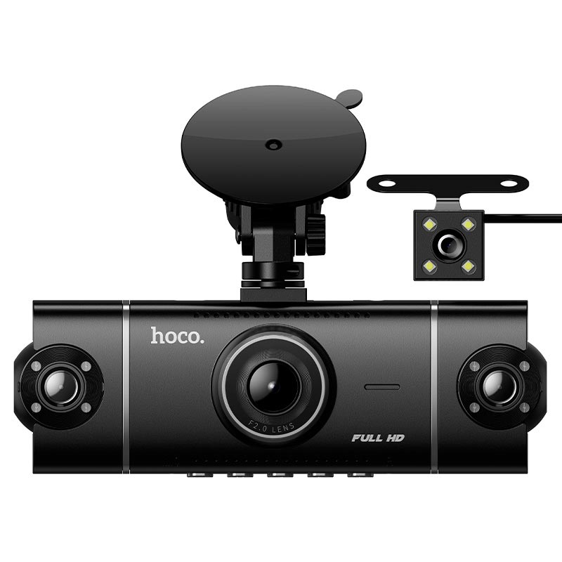 Відеореєстратор HOCO 360° driving recorder (4-lens) DV17 |3 IPS, 1080p/30fps+3x480p/30fps, Wi-Fi, TF 128GB| black (6942007685030) Чорний на малюнкі №7