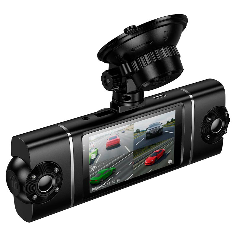 Відеореєстратор HOCO 360° driving recorder (4-lens) DV17 |3 IPS, 1080p/30fps+3x480p/30fps, Wi-Fi, TF 128GB| black (6942007685030) Чорний на малюнкі №8