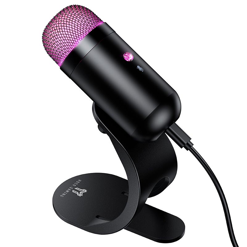Микрофон HOCO Profit PC gaming microphone L50 |USB-C, 1.5m, mute| black (6942007685535) Черный на картинке №4