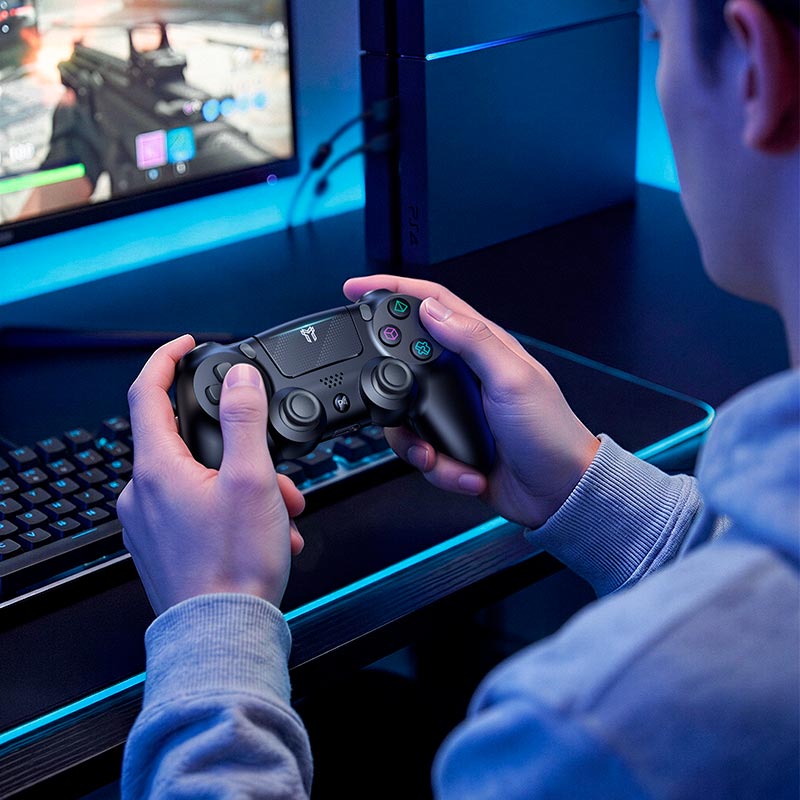 Игровой контроллер HOCO Origin PS4 wireless game controller GA34 |BT4.2, Gyroscope, 8h| black (6942007683937) Черный на картинке №10