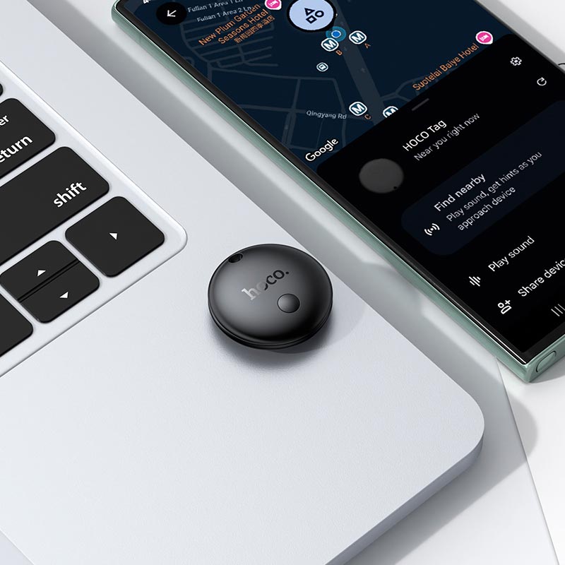 Пошуковий трекер HOCO Valley smart positioning anti-lost device E93A |Google Find| black (6942007659338) Чорний на малюнкі №8