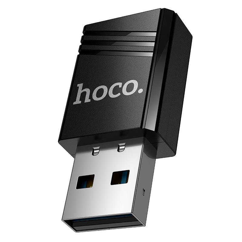 WiFi Adapter HOCO WiFi4 USB internal antenna wireless network card HI38 |2.4G/150M| black (6942007681438) Черный на картинке №2