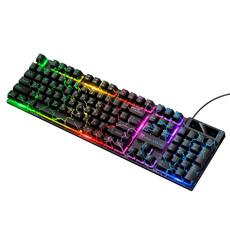 Клавиатура HOCO GM701 Trofeo wired gaming keyboard (Cyrillic version) |104 Keys, UA/ru/EN Layouts| black (6942007683739) Черный на картинке №10