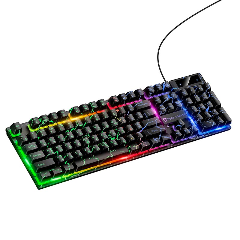 Клавиатура HOCO GM701 Trofeo wired gaming keyboard (Cyrillic version) |104 Keys, UA/ru/EN Layouts| black (6942007683739) Черный на картинке №2