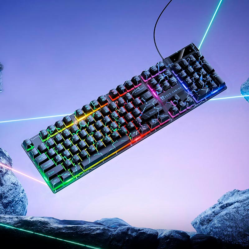 Клавиатура HOCO GM701 Trofeo wired gaming keyboard (Cyrillic version) |104 Keys, UA/ru/EN Layouts| black (6942007683739) Черный на картинке №4