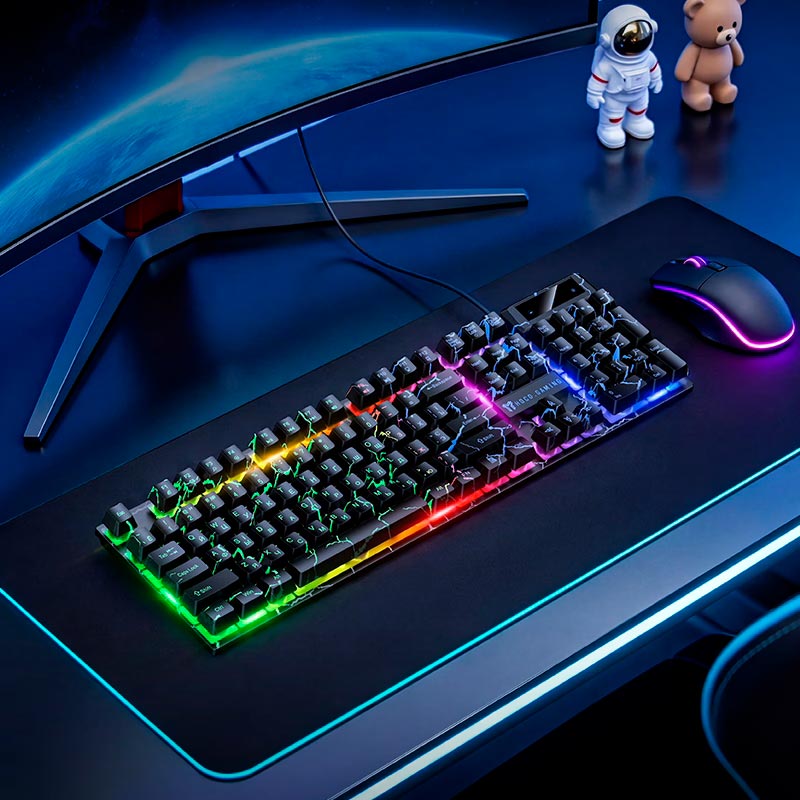 Клавиатура HOCO GM701 Trofeo wired gaming keyboard (Cyrillic version) |104 Keys, UA/ru/EN Layouts| black (6942007683739) Черный на картинке №5