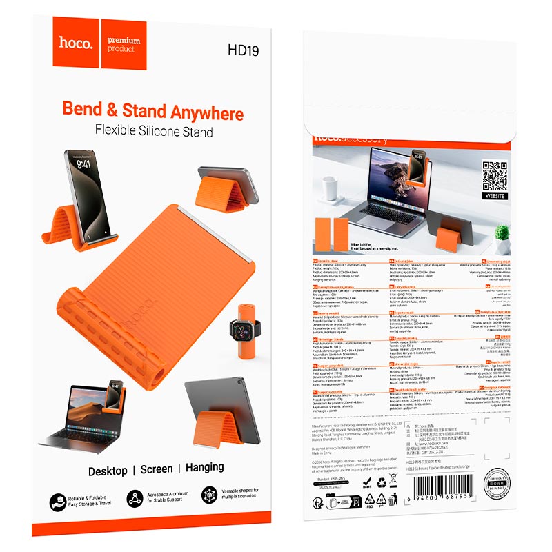 Держатель HOCO Soberano flexible desktop stand HD19 |4.5-11| blue (6942007687942) Синий на картинке №12