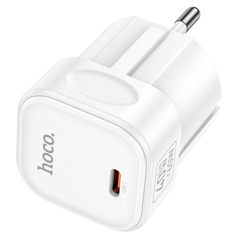 Адаптер сетевой HOCO Surpass single port charger C168A |1Type-C, PD3.2 40W, 3A, PPS/AVS| white (6942007686143) Белый на картинке №4