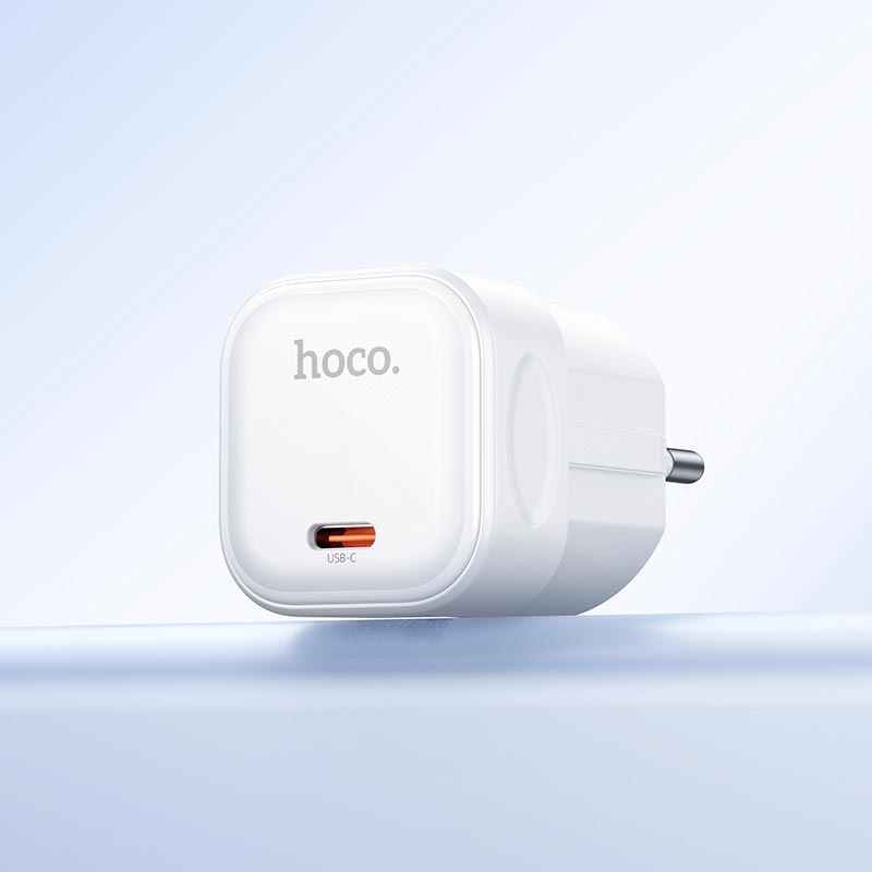 Адаптер сетевой HOCO Surpass single port charger C168A |1Type-C, PD3.2 40W, 3A, PPS/AVS| white (6942007686143) Белый на картинке №9