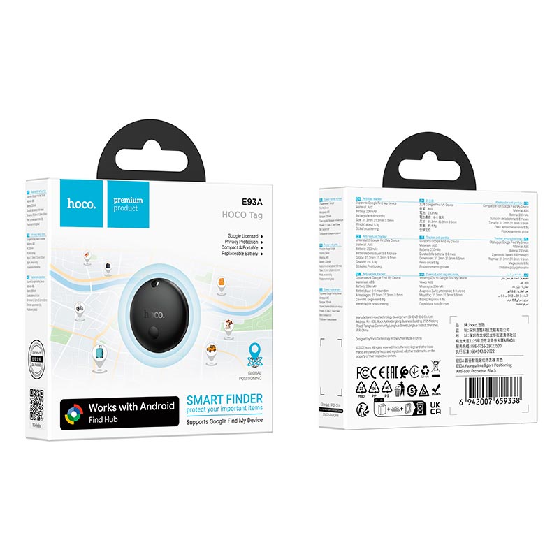 Пошуковий трекер HOCO Valley smart positioning anti-lost device E93A |Google Find| white (6942007659345) Білий на малюнкі №3