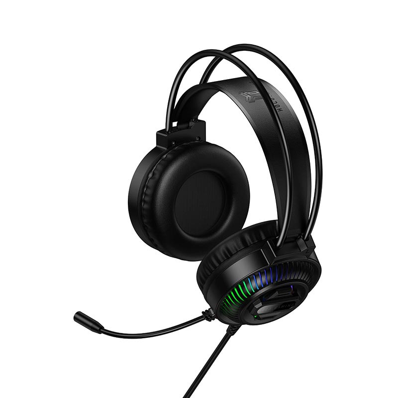 Навушники HOCO Extreme gaming headphones W118 |USB/3.5mm, 2m, 40mm, 3-color light| black (6942007685245) Чорний на малюнкі №2