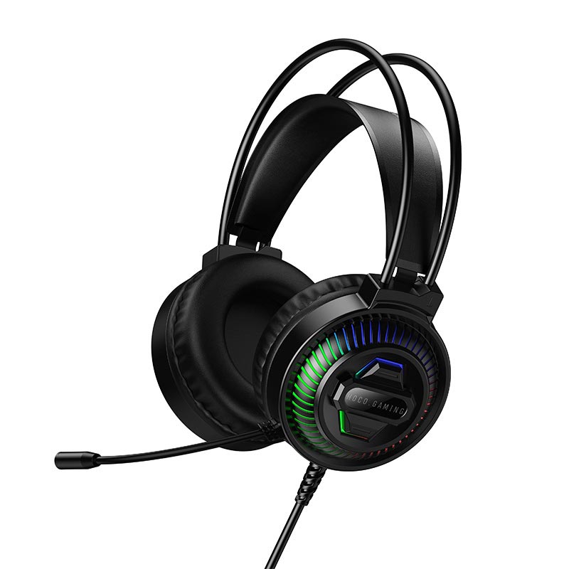Навушники HOCO Extreme gaming headphones W118 |USB/3.5mm, 2m, 40mm, 3-color light| black (6942007685245) Чорний на малюнкі №8