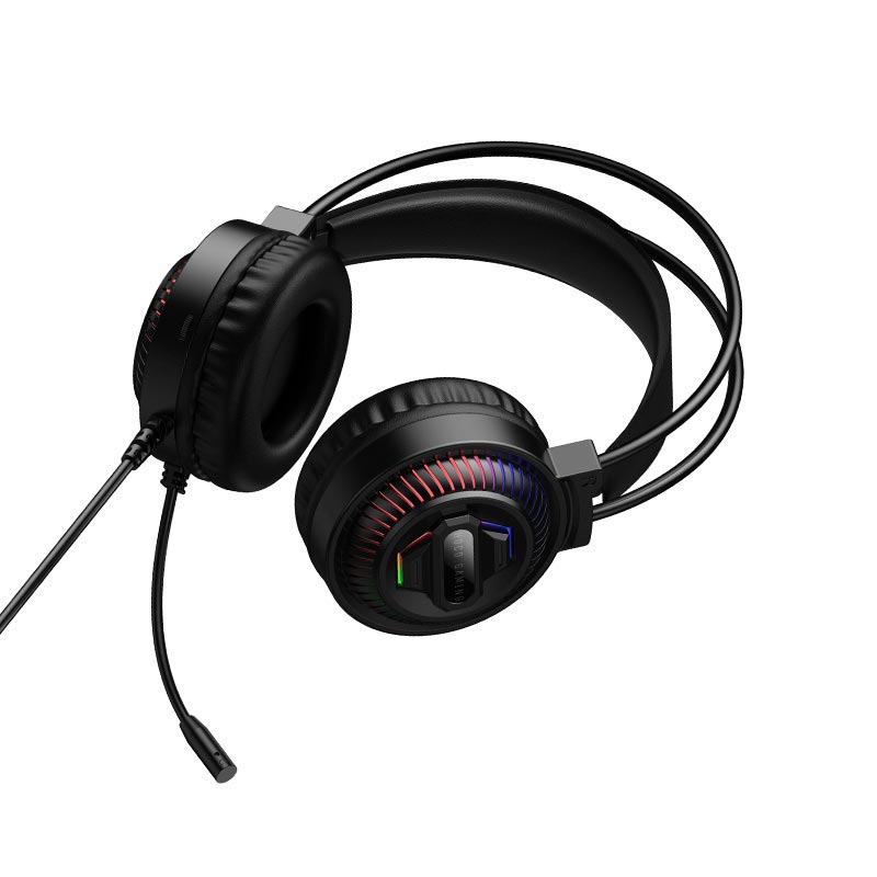 Навушники HOCO Extreme gaming headphones W118 |USB/3.5mm, 2m, 40mm, 3-color light| black (6942007685245) Чорний на малюнкі №9