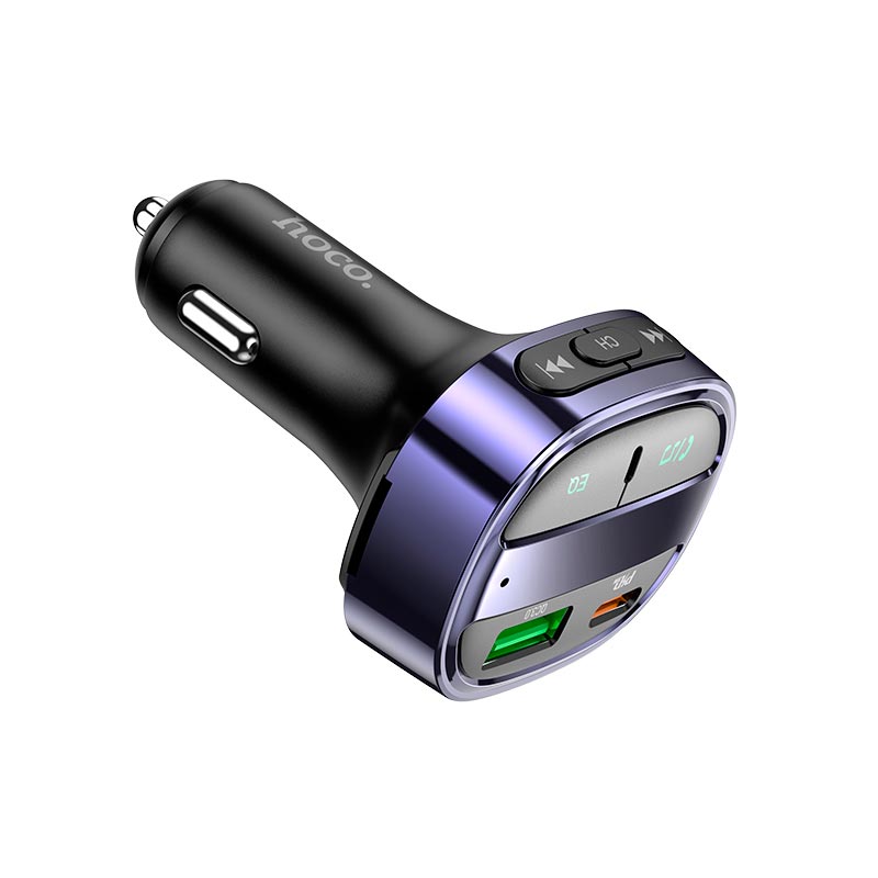 Адаптер автомобильный HOCO car BT FM transmitter E70 |2USB/Type-C, PD/QC, 30W/3A| black (6931474765246) Черный на картинке №7
