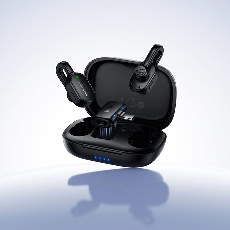 Микрофон HOCO Ice hidden wireless microphone Type-C L27 |ENC, 70/400mAh, 65dB, 5-6h| black (6942007680646) Черный на картинке №4