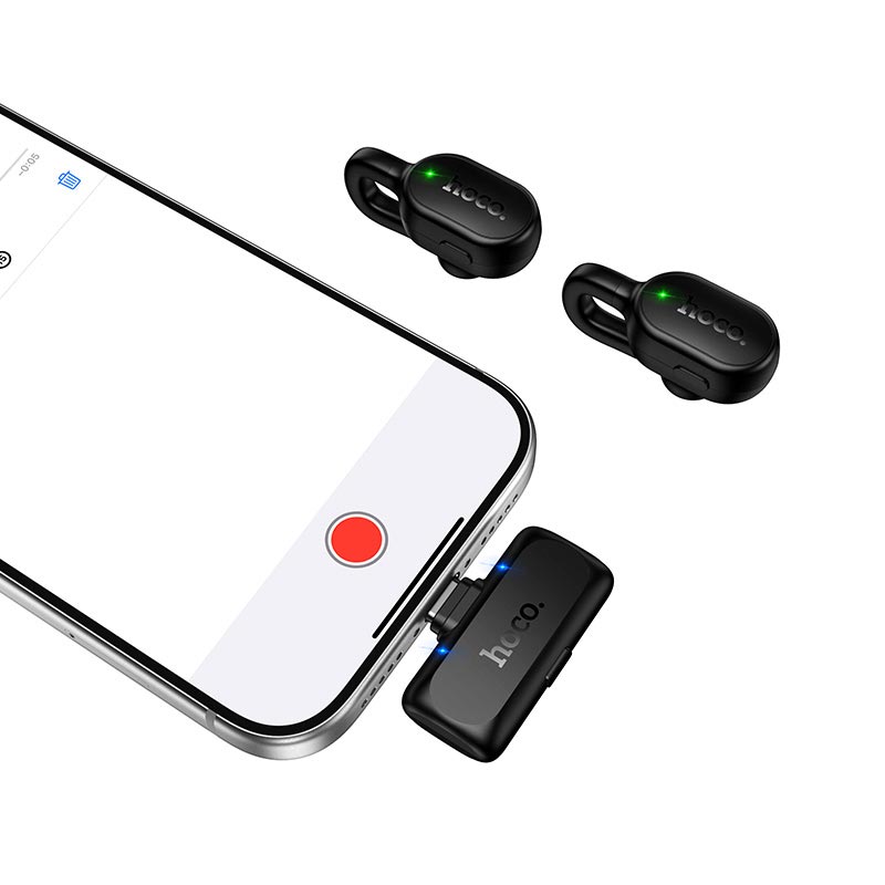 Микрофон HOCO Ice hidden wireless microphone Type-C L27 |ENC, 70/400mAh, 65dB, 5-6h| black (6942007680646) Черный на картинке №7