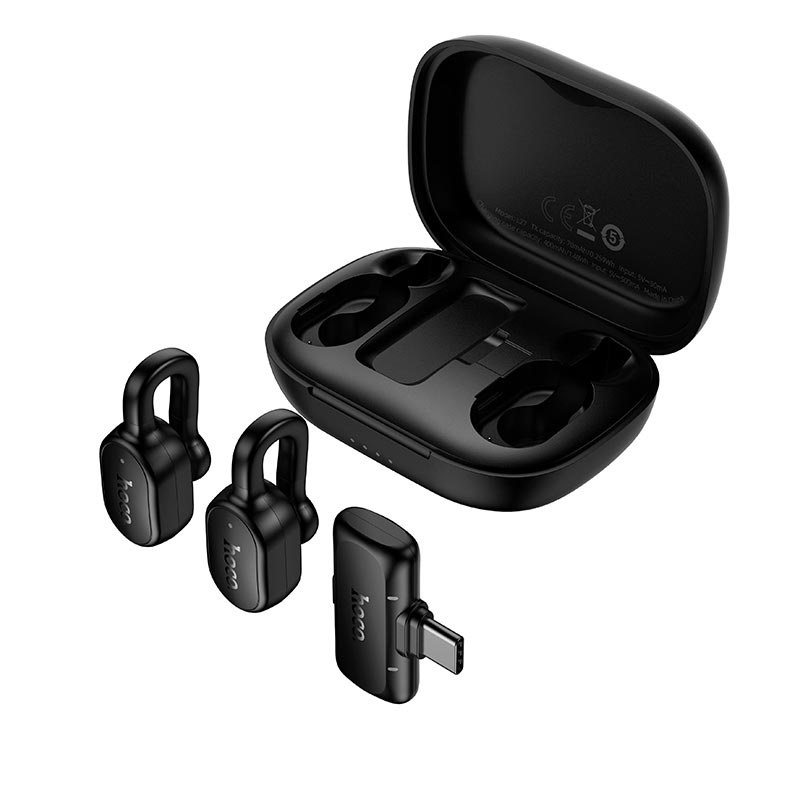 Микрофон HOCO Ice hidden wireless microphone Type-C L27 |ENC, 70/400mAh, 65dB, 5-6h| black (6942007680646) Черный на картинке №9