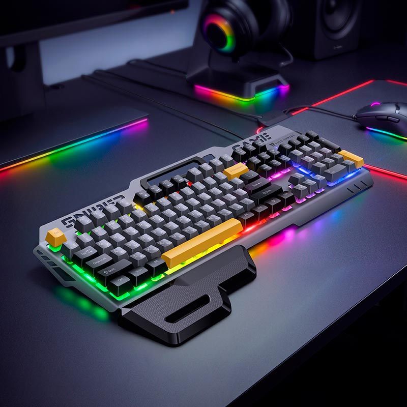 Клавиатура HOCO GM702 Vistoso wired gaming keyboard (Cyrillic version) |104 Keys, UA/ru/EN Layouts| black (6942007683746) Черный на картинке №10