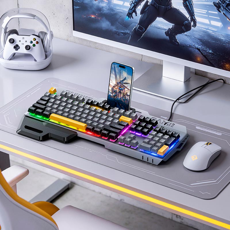Клавиатура HOCO GM702 Vistoso wired gaming keyboard (Cyrillic version) |104 Keys, UA/ru/EN Layouts| black (6942007683746) Черный на картинке №9
