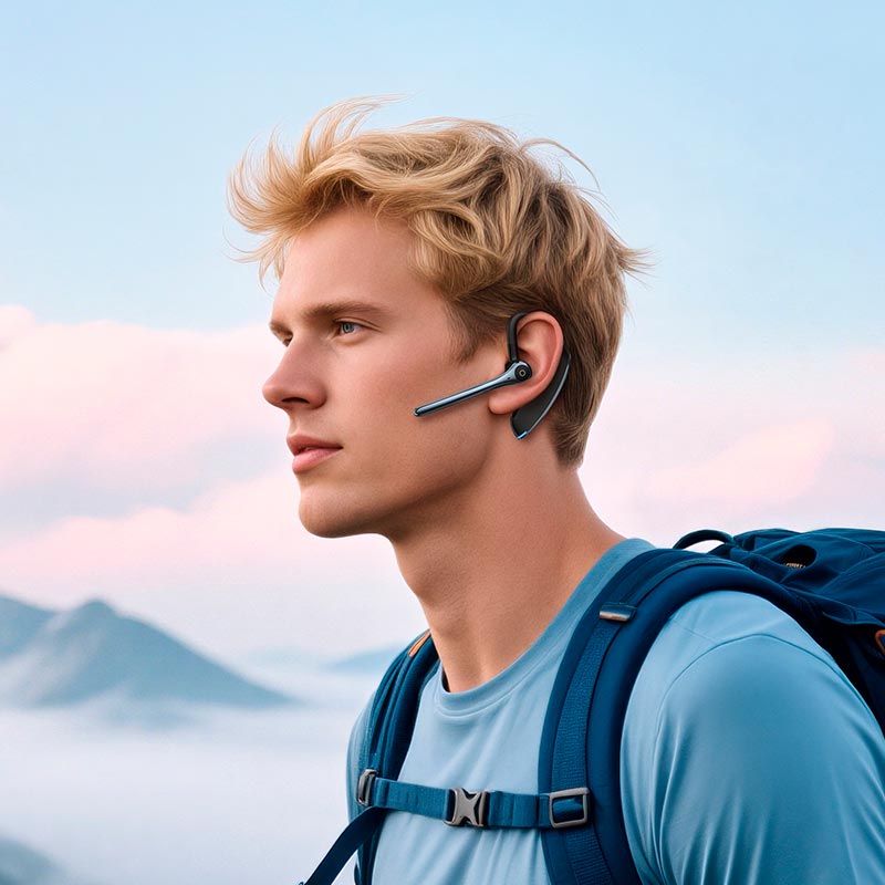 Блютуз-гарнитура HOCO Liya ENC noise reduction BT headset E90 |BT6.0. 15/23h| black (6942007680547) Черный на картинке №6