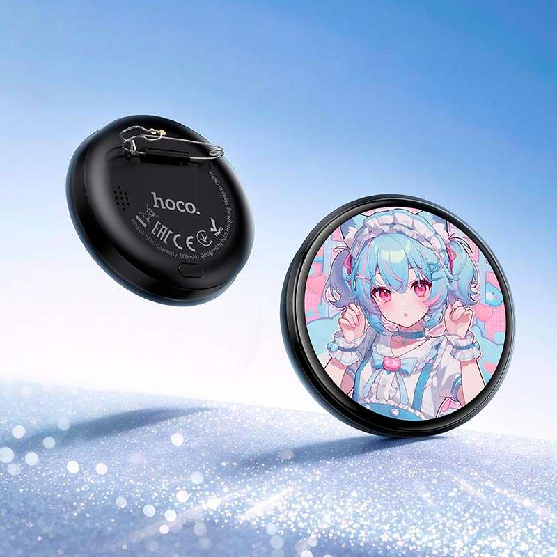 Бейдж-дисплэй HOCO electronic display badge Y130 |BT5.4, 1.85, 8h, App| black (6942007681247) Черный на картинке №8