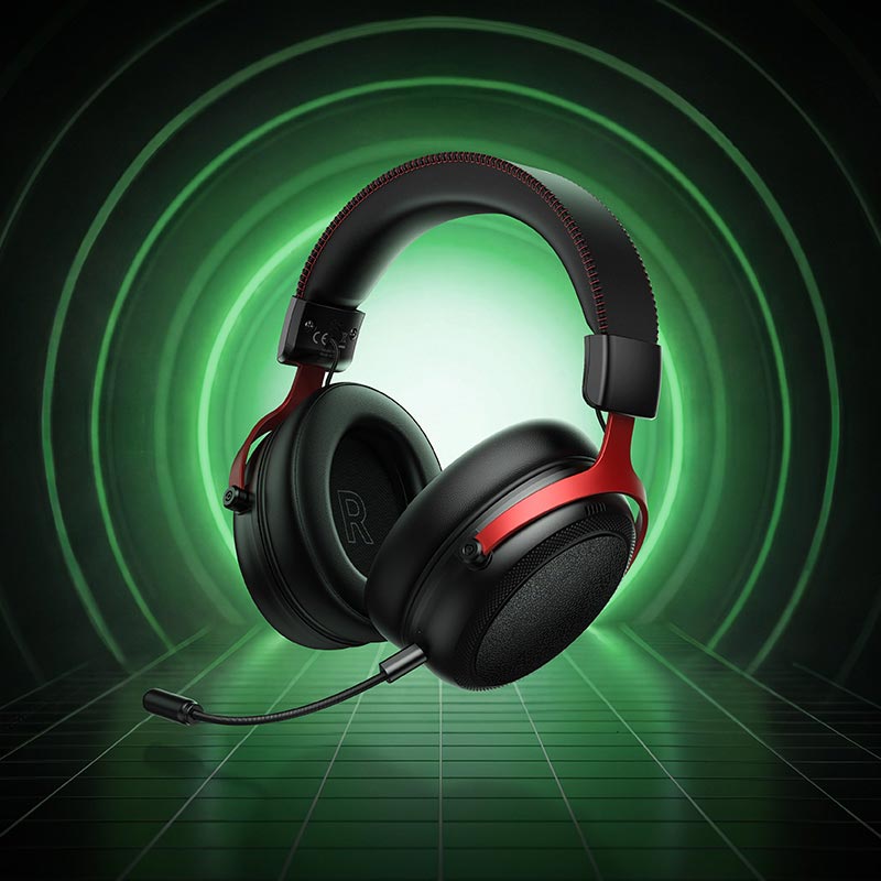 Навушники HOCO Shadow 4-mode gaming headphones W116 |BT6.0/2.4G/USB-C/C-C, 53mm, 35-50h, 1000mAh| black (6942007685047) Чорний на малюнкі №9