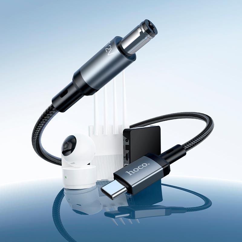 Кабель HOCO X129 Advantage charging cable Type-C to DC5.5 |1m, 12V/1A| black (6942007681148) Чорний на малюнкі №7