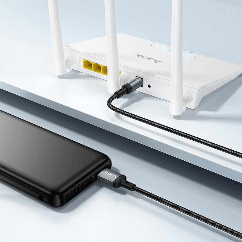 Кабель HOCO X129 Advantage charging cable Type-C to DC5.5 |1m, 12V/1A| black (6942007681148) Чорний на малюнкі №8