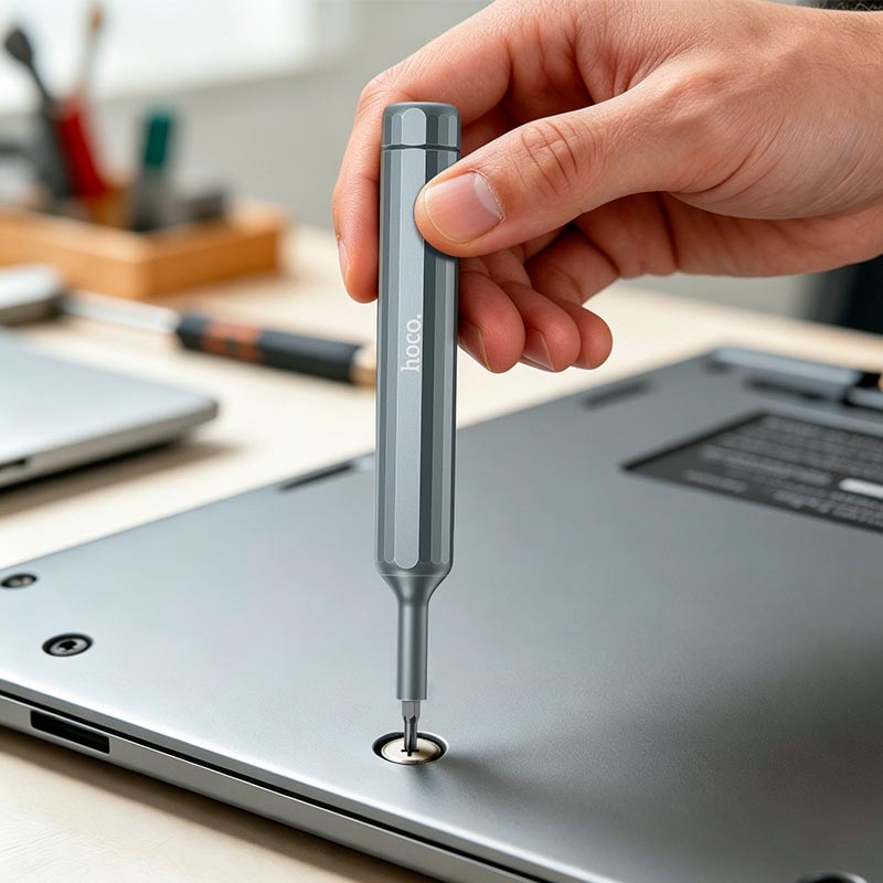 Набір викруток з насадками HOCO 39-in-1 screwdriver set UT12 |38 bits, S2 steel| grey (6942007683548) Сірий на малюнкі №4