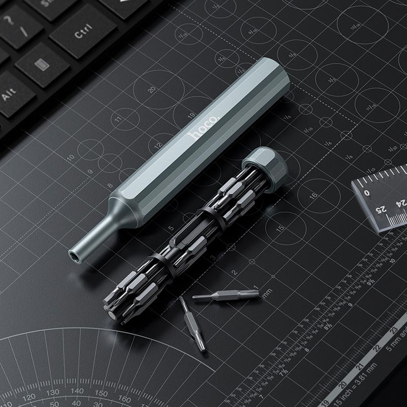 Набір викруток з насадками HOCO 39-in-1 screwdriver set UT12 |38 bits, S2 steel| grey (6942007683548) Сірий на малюнкі №5