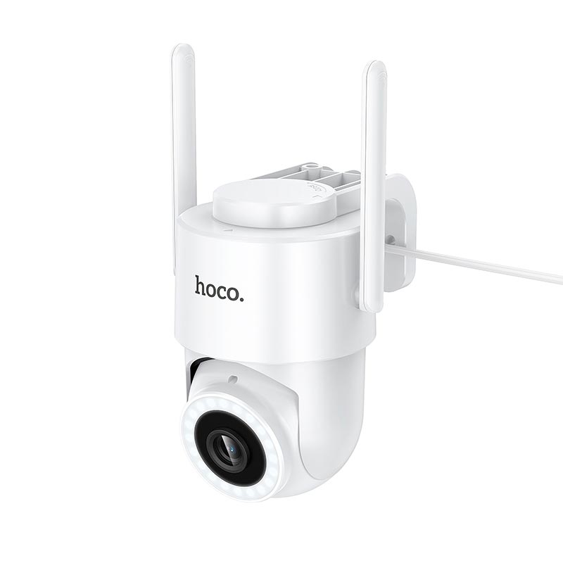 Камера видеонаблюдения HOCO outdoor monocular PTZ HD camera D10 |2.4Ghz, 2MP, IP65, App) white (6942007681650) Белый на картинке №2