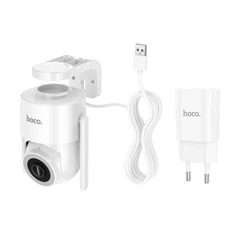 Камера видеонаблюдения HOCO outdoor monocular PTZ HD camera D10 |2.4Ghz, 2MP, IP65, App) white (6942007681650) Белый на картинке №9