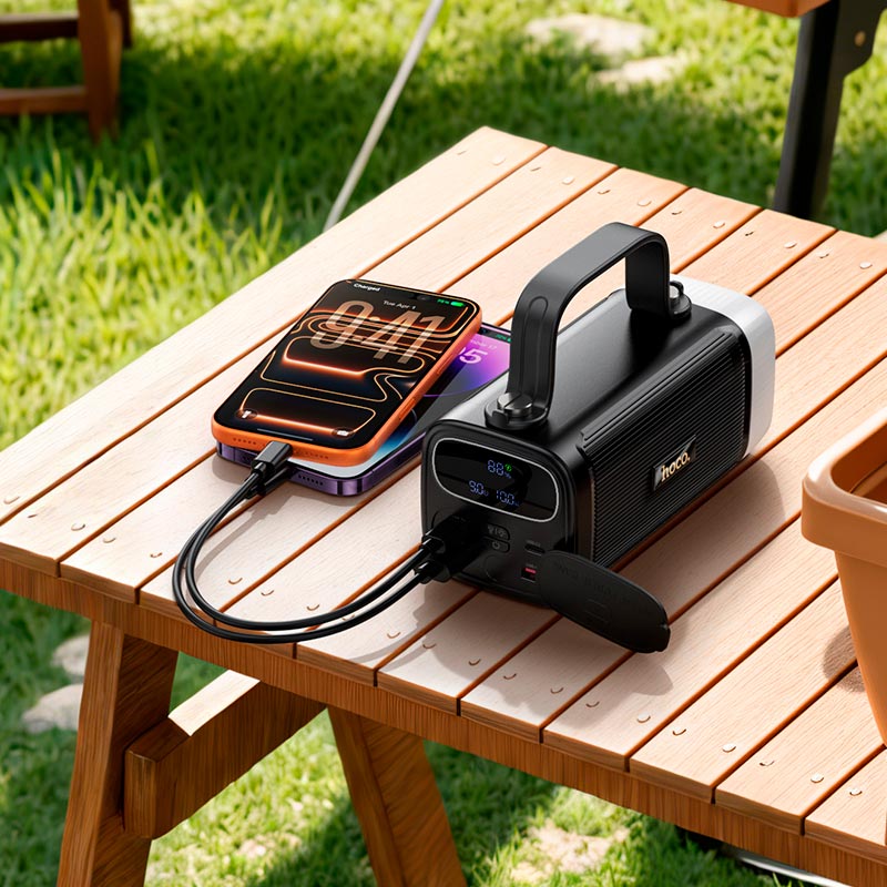 УМБ HOCO Unimpeded dual lighting power bank J174 40000mAh |2C/2A, 22.5W/3A, PD/QC| black (6942007680851) Черный на картинке №10
