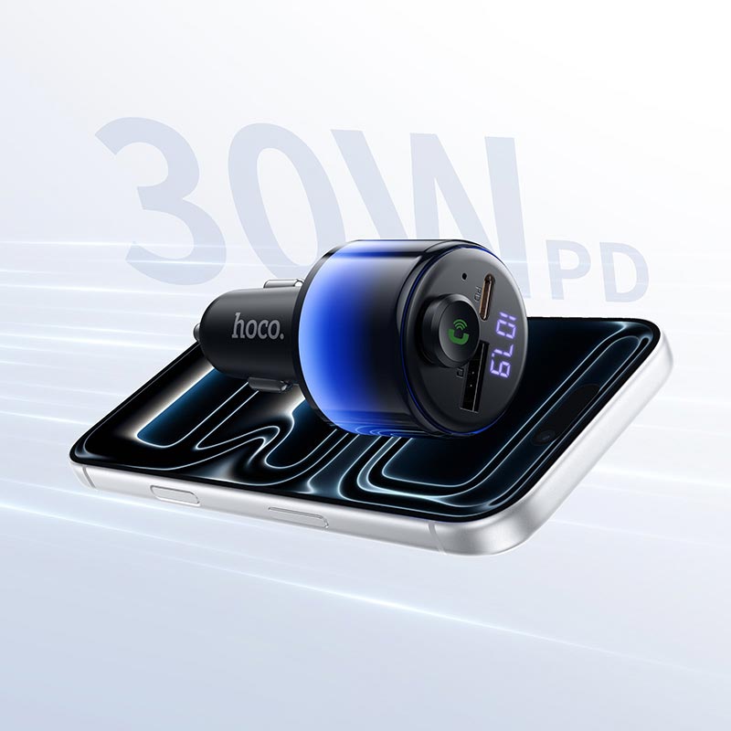 Адаптер автомобільний HOCO Path 42W car BT FM transmitter E166 |BT6.0, 1A/1C, PD30W| black (6942007680653) Чорний на малюнкі №10