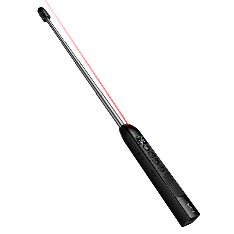 Розумна указка HOCO pointer and page turning pen GM205 |USB/Type-C, red laser, 180mAh, 6h| black (6942007683753) Чорний на малюнкі №9
