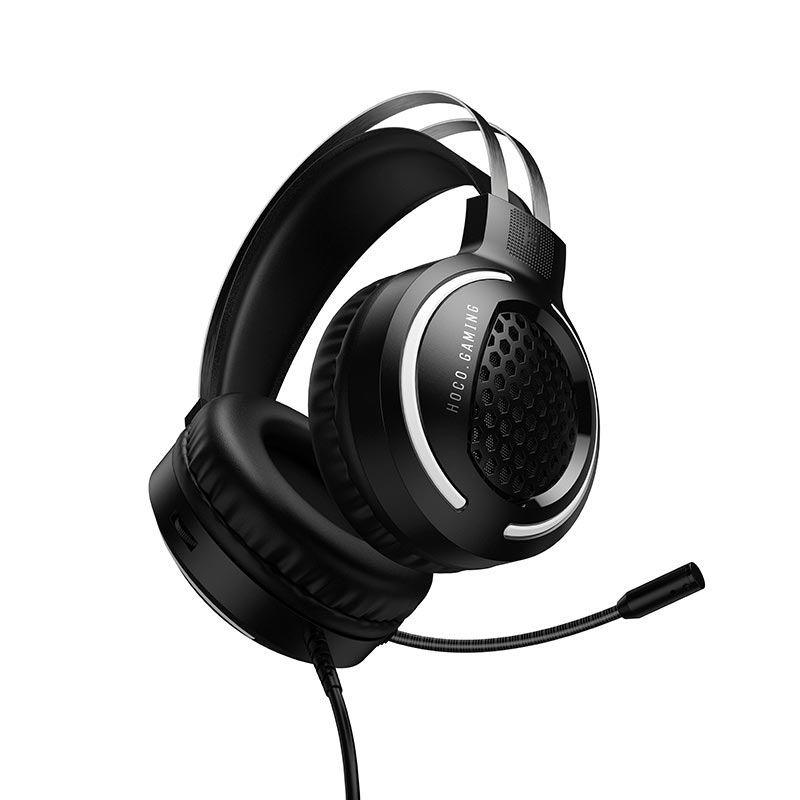 Навушники HOCO Battle gaming headphones W117 |USB/3.5mm, 2m, 50mm, 3-color light| black (6942007685054) Чорний на малюнкі №10