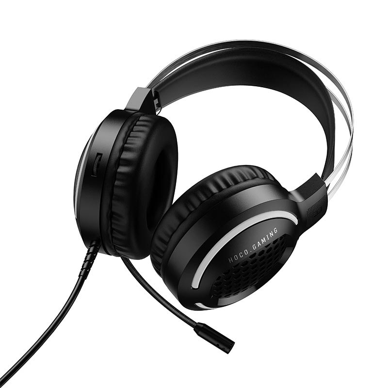 Навушники HOCO Battle gaming headphones W117 |USB/3.5mm, 2m, 50mm, 3-color light| black (6942007685054) Чорний на малюнкі №6