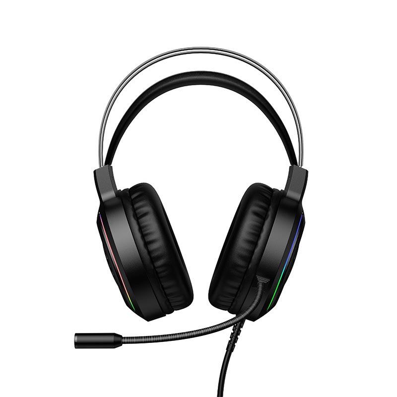 Навушники HOCO Battle gaming headphones W117 |USB/3.5mm, 2m, 50mm, 3-color light| black (6942007685054) Чорний на малюнкі №8