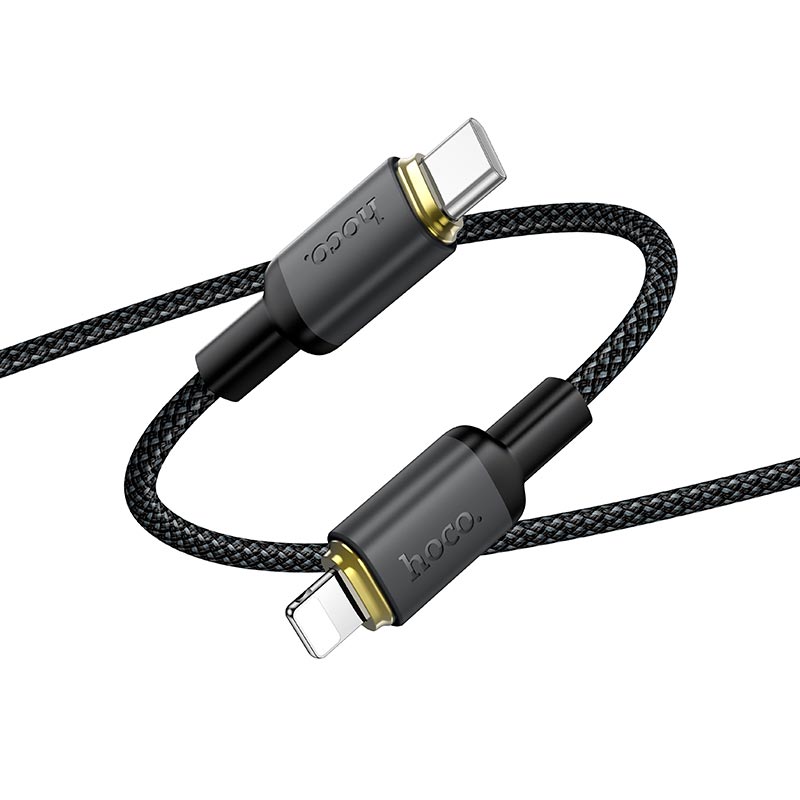Кабель HOCO C to Lightning Benefit PD charging data cable X128 |1m, 30W| black (6942007681056) Черный на картинке №4