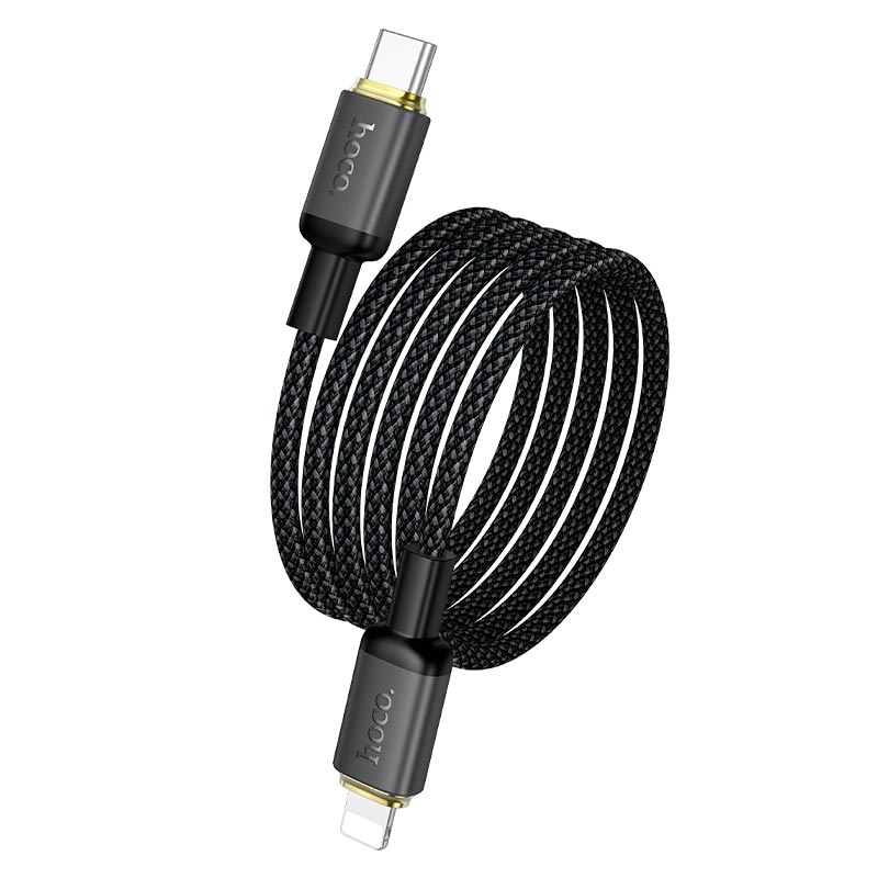 Кабель HOCO C to Lightning Benefit PD charging data cable X128 |1m, 30W| black (6942007681056) Черный на картинке №5