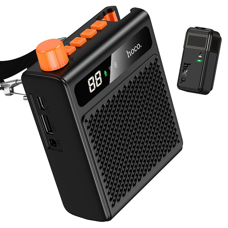 Акустика с микрофоном HOCO Glorioso wireless speaker L29 |BT6.0, USB, 4-5h, 2000/80mAh| black (6942007687256) Черный на картинке №7