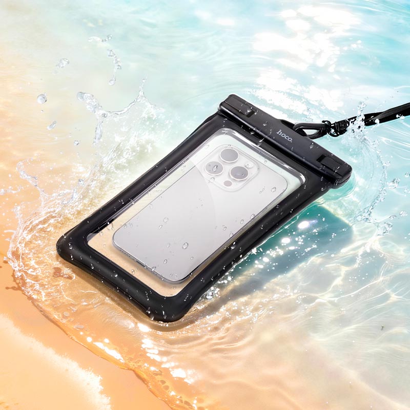 Чехол для телефона HOCO phone waterproof bag HX54 |up to 7.2, 230x125x23mm| black (6942007683760) Черный на картинке №10