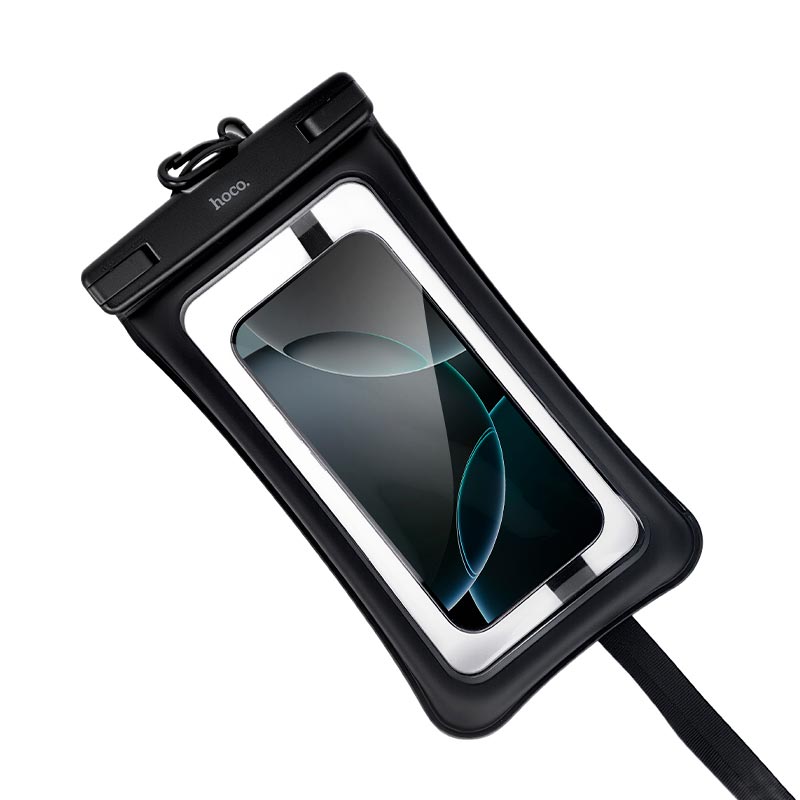 Чехол для телефона HOCO phone waterproof bag HX54 |up to 7.2, 230x125x23mm| black (6942007683760) Черный на картинке №5