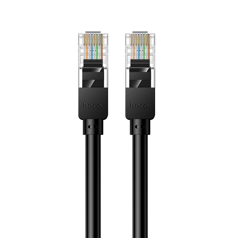 Кабель HOCO Cat.6 Gigabit network cable US14 |1m, 1Gbps| black (6942007683562) Черный на картинке №5