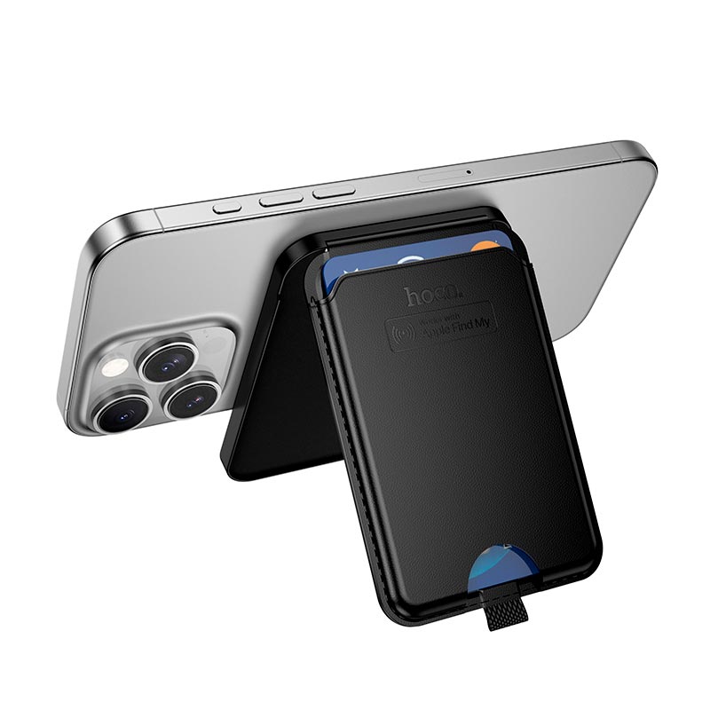 Поисковый трекер многофункциональный HOCO Tiger smart anti-lost magnetic card holder (rechargeable) E91I black (6942007664165) Черный на картинке №10