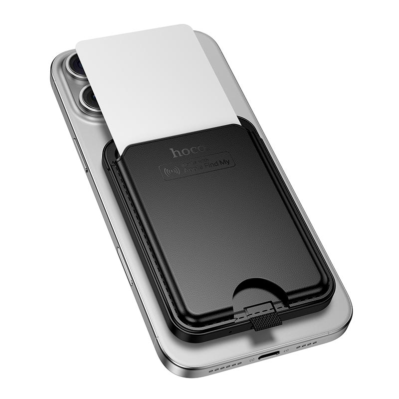 Поисковый трекер многофункциональный HOCO Tiger smart anti-lost magnetic card holder (rechargeable) E91I black (6942007664165) Черный на картинке №12