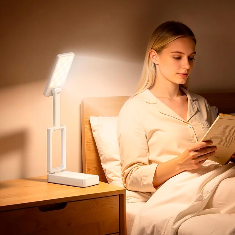 Лампа HOCO Foldable portable table lamp HX18 |3h, 6500/3000/4500K| white (6942007681766) Белый на картинке №4